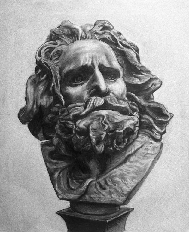 Master Copy of the Old Warrior Sculpture by François Rude